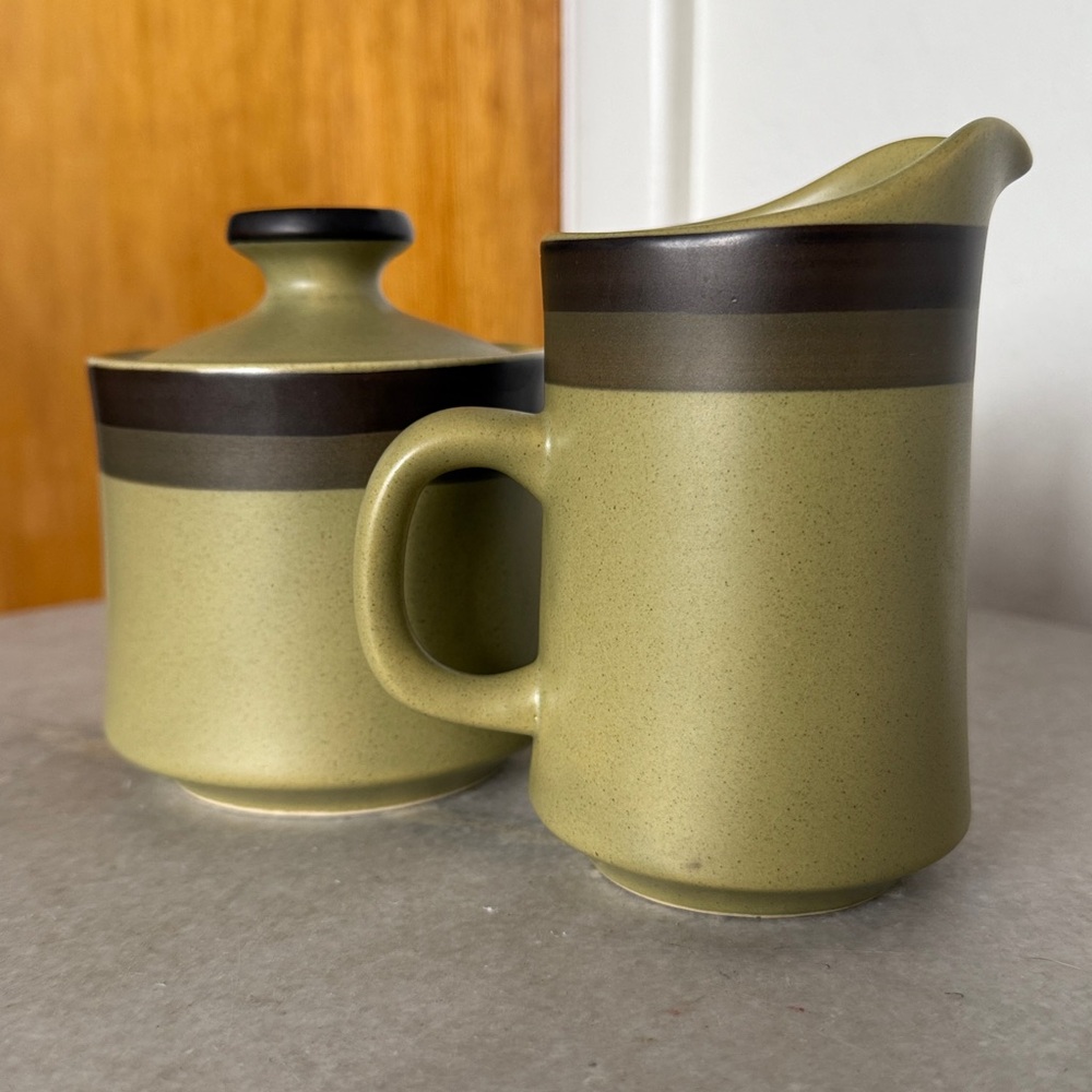 Vintage MCM Stone Arrow Green Ceramic Set - Picture 9 of 10